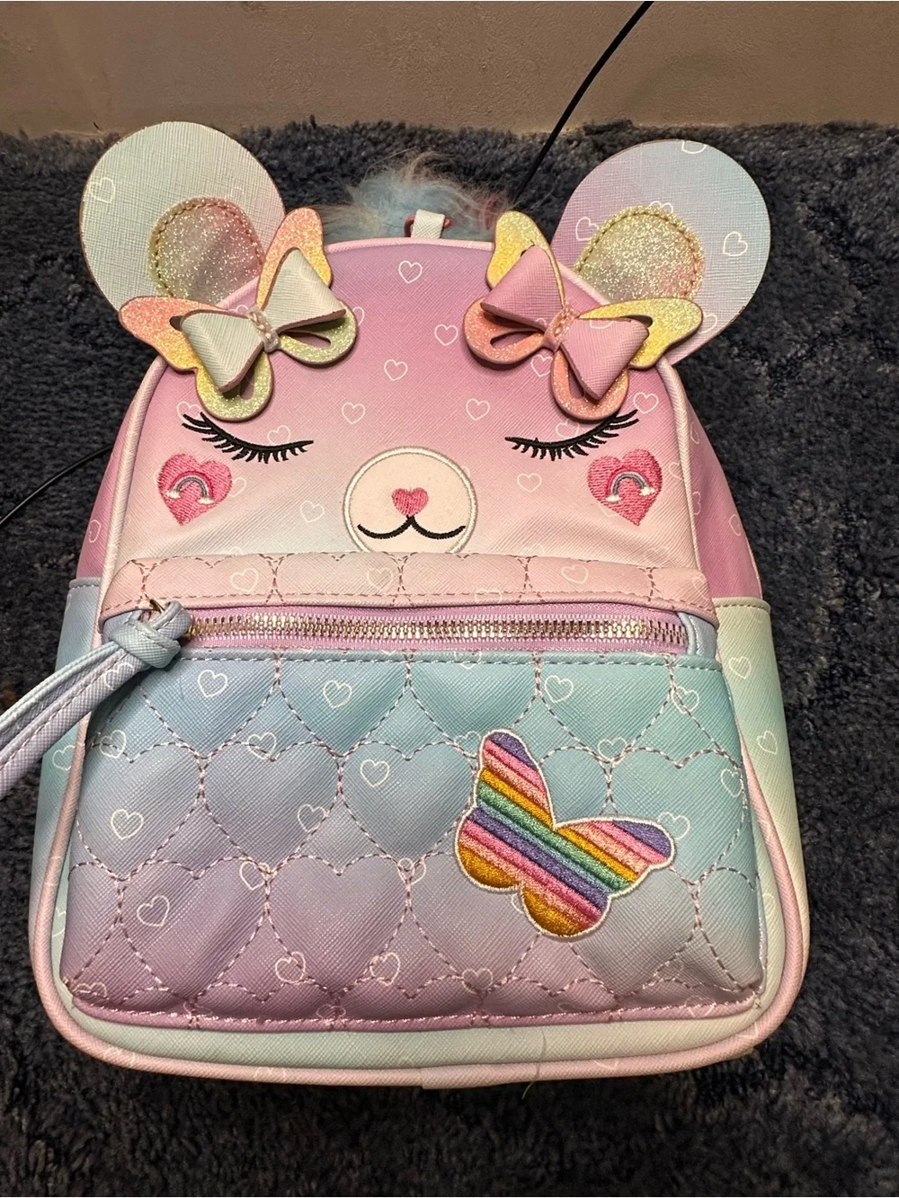Under One Sky Pastel Unicorn Bear Mini Backpack - Pink Blue Mint